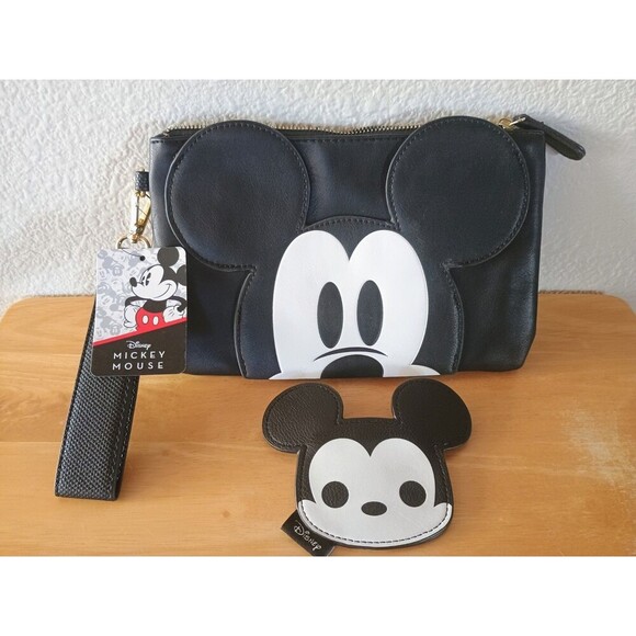 Disney Mickey Mouse Women's Wristlet Purse Wallet with Matching Coin Purse - Picture 1 of 11